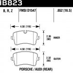Колодки тормозные HB823Z.652 HAWK PC задние Audi RS5; RS7; S7; S6; Porsche Macan