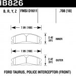 Колодки тормозные HB826B.708 HAWK HPS 5.0 Ford Explorer AWD передние