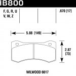Колодки тормозные HB800U.670 HAWK DTC-70 Willwod 6617