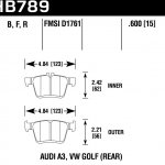 Колодки тормозные HB789B.600 HAWK STREET 5.0, задние A3 8V; TT 8S; GOLF 7; PASSAT 3G;