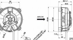 Вентилятор охлаждения SPAL универсальный 4" (96мм) 12V (тянущий)