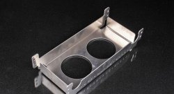 Диффузор для масляного радиатора 300*135*50 10 рядов под 2 вентилятора 4" (Spal 96) мм, алюминий 2мм CAOC02