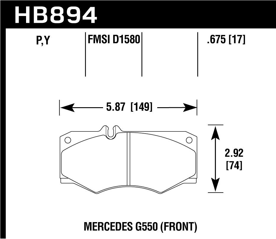 Колодки тормозные HB894Y.675 HAWK LTS Mercedes-Benz G550  передние
