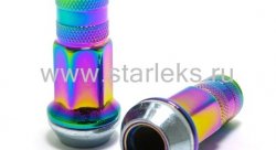 Комплект колесных гаек 53мм М12*1.25 4шт. радужный хром