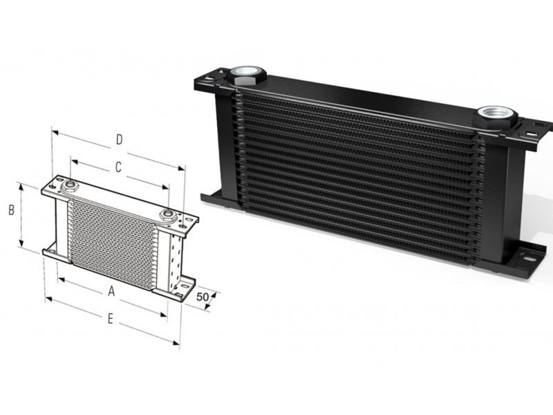 Радиатор масляный 19 рядов; 405 mm ширина; ProLine STD (M22x1,5 выход) Setrab, 50-919-7612