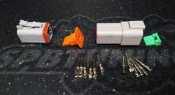 Коннектор папа-мама герметичный серый 6 пинов