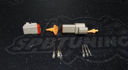 Коннектор папа-мама герметичный серый 3 пина