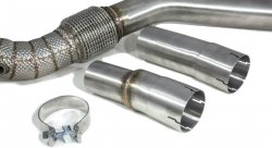 Приемная труба (даунпайп) VW-DP-0223 BLACKROCK LAB VAG 1.8,2.0 TSI MQB передний привод, термоэкран