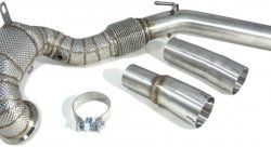 Приемная труба (даунпайп) VW-DP-0223 BLACKROCK LAB VAG 1.8,2.0 TSI MQB передний привод, термоэкран