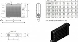 Радиатор масляный 662x101x40; ProLine Slimline SLM (M22x1,5 выход) Setrab, 53-10750
