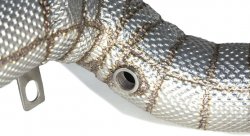 Приемная труба (даунпайп) VW-DP-0223 BLACKROCK LAB VAG 1.8,2.0 TSI MQB передний привод, термоэкран