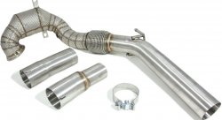 Приемная труба (даунпайп) VW-DP-0223 BLACKROCK LAB VAG 1.8,2.0 TSI MQB передний привод, термоэкран