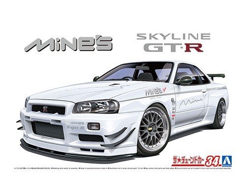 Сборная модель Aoshima MINE`S BNR34 SKYLINE GT-R `02 (NISSAN) 