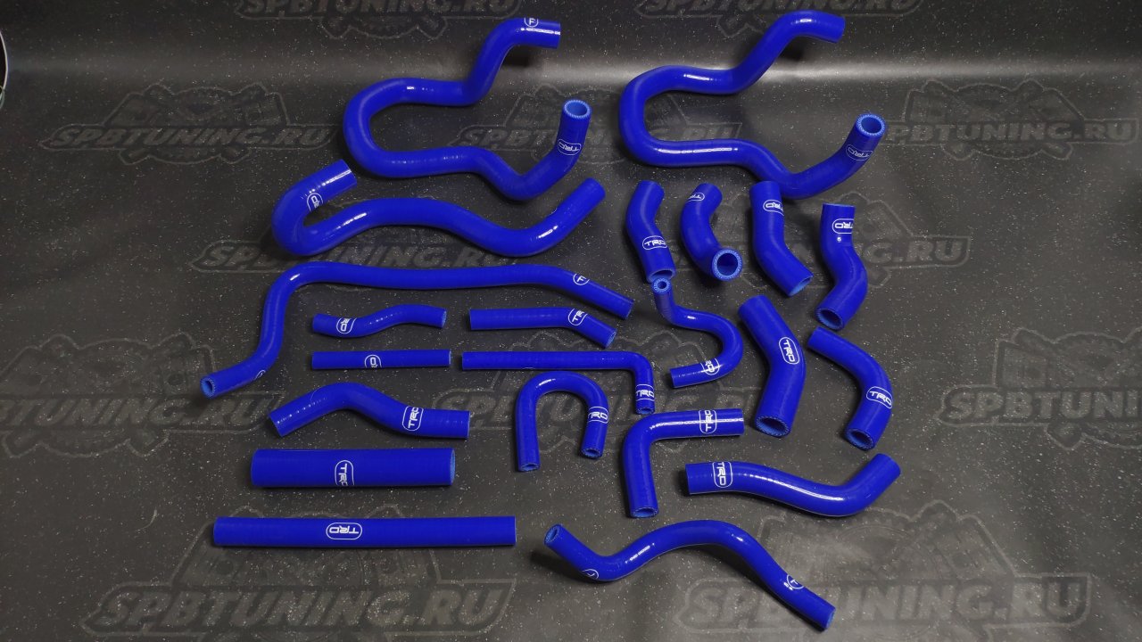 Патрубки системы охлаждения Toyota 2JZ-GTE (Aristo) 22 штуки синие