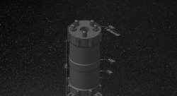 Бак топливный, 1 л, вход - AN6, выход - AN6, под 2 насоса Walbro 255л/ч, алюминиевый