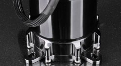 Бак топливный, 1 л, вход - AN6, выход - AN6, под 2 насоса Walbro 255л/ч, алюминиевый