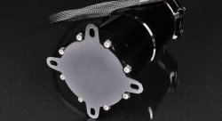 Бак топливный, 1 л, вход - AN6, выход - AN6, под 2 насоса Walbro 255л/ч, алюминиевый