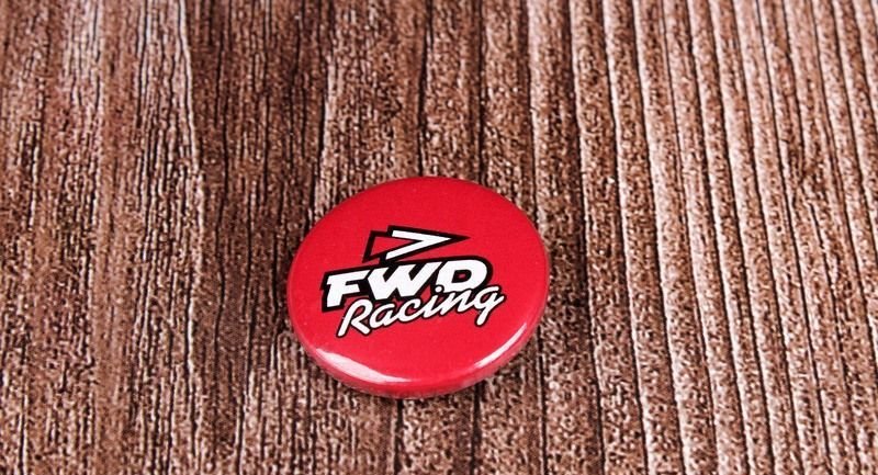 Значок металлический "FWD RACING", красный