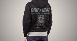 Худи DRIFT UNIT, черно-серая, на молнии, размер S