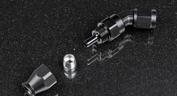 Фитинг AN4 45 градусов, под тефлоновый шланг PTFE, черный, усиленный