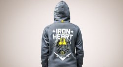 Худи "Iron Heart", серая, размер M