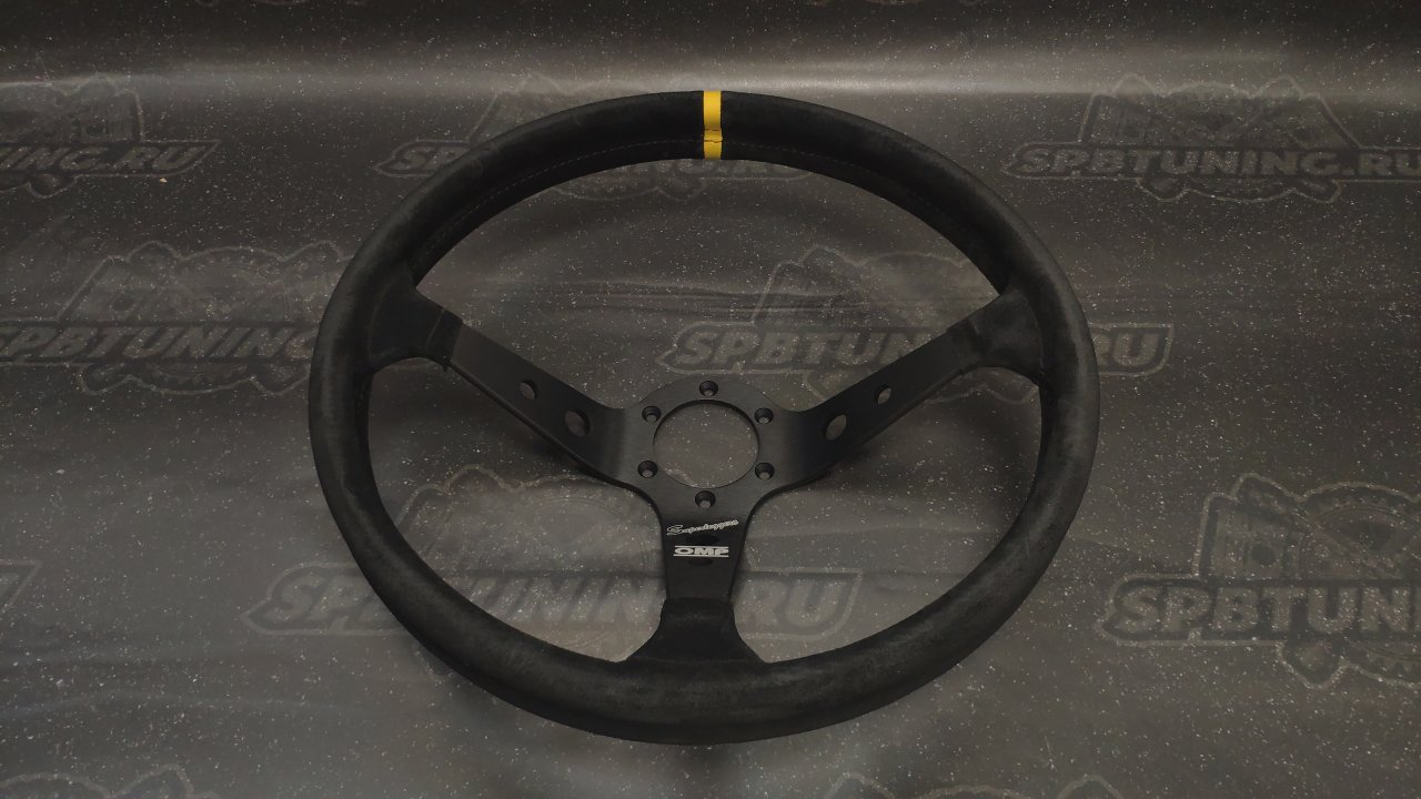 Руль спортивный OMP CORSICA SUPERLEGGERO (хват-овал) замша, черный, диам.350мм