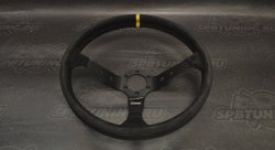 Руль спортивный OMP CORSICA SUPERLEGGERO (хват-овал) замша, черный, диам.350мм