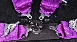 Ремни 4-х точечные, 3"+2" фиолетовый