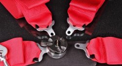 Ремни 4-х точечные, 3"+2" красный