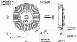 Вентилятор охлаждения SPAL универсальный 7" (190мм) 12V 590 м³/ч (ТОЛКАЮЩИЙ)