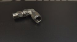 Фитинг мама AN3 90 градусов (3/8X24) под прямой конус, D-03 нерж. сталь.