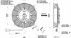Вентилятор охлаждения SPAL универсальный 7" (190мм) 12V 620 м³/ч (ВТЯГИВАЮЩИЙ)