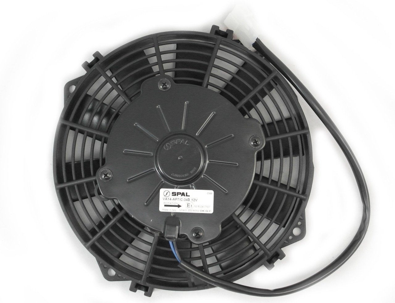 Вентилятор охлаждения SPAL универсальный 7" (190 мм) 12V 590 м³/ч (ТОЛКАЮЩИЙ)