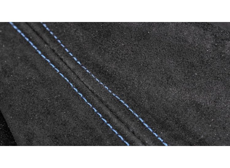 Чехол КПП, синяя строчка, замша