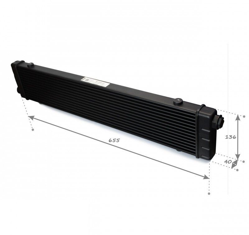 Радиатор масляный 655x136x40; ProLine Slimline SLM (M22x1,5 выход) Setrab, 53-10751