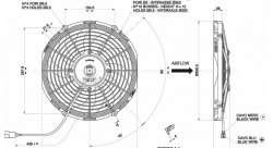 Вентилятор втягивающий (за радиатором) 11" (280мм) 1430 м3/ч SPAL