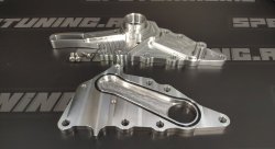 Tuning Toys Проставка в замен штатной помпы с выходом AN16 для системы охлаждения Toyota 2JZ с натяжителем ремня генератора