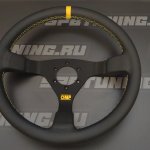 Руль OMP WRC, кожа, черный