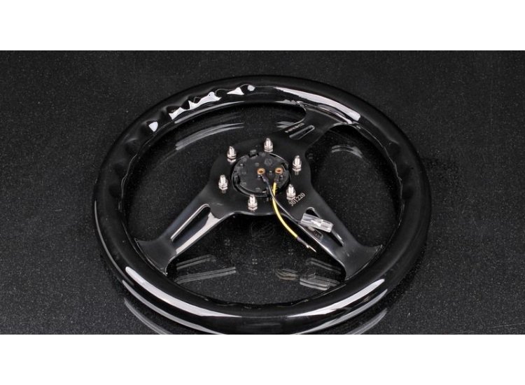 Руль NRG 310мм, нулевой вылет, дерево, черный