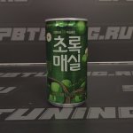 Напиток слива зелёная с добавлением сахара, Woongjin, ж/б, 180мл.