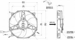 Вентилятор охлаждения Spal универсальный 11" (280мм) 12V производительность 2090 м³/ч / 1223 CFM