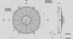 Вентилятор втягивающий (за радиатором) 16" (385мм) 3250 м3/ч SPAL