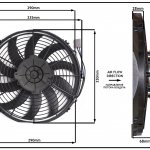 Вентилятор охлаждения (ВТЯГИВАЮЩИЙ) 12" (305мм) 12V производительность 2300 м³/ч