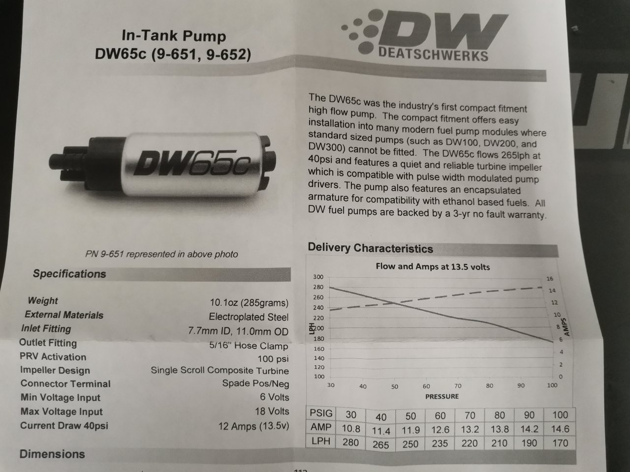Топливный насос DeatschWerks 265л\ч Subaru BRZ \ WRX 2015-18, Toyota 86 DW300 (серия: компакт)