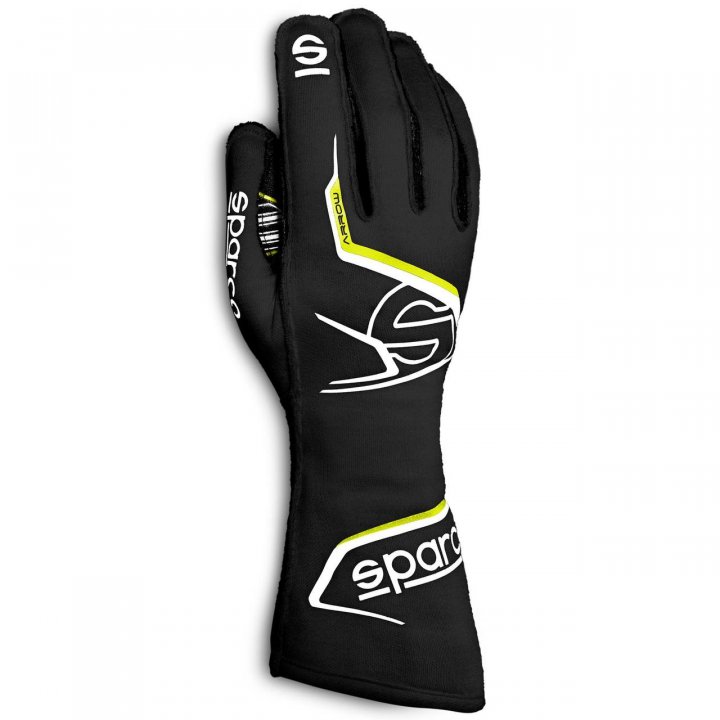 Sparco ARROW-K перчатки для картинга, черный/желтый неоновый, р-р 12
