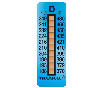 Термоиндикатор THERMAX-D самоклеющийся 1 шт. 188°С - 249°С