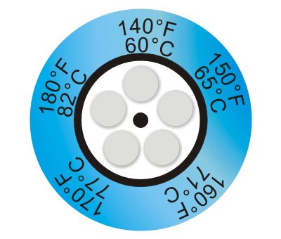 Термоиндикаторная наклейка Thermax 5 Clock    60°С - 82°С