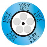 Термоиндикаторная наклейка Thermax 5 Clock    40°С - 54°С