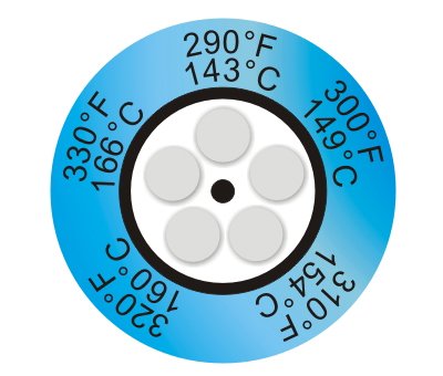 Термоиндикаторная наклейка Thermax 5 Clock    143°С - 166°С