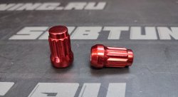 Комплект Гаек колесных M12X1,25 Красный хром, высота 33мм, 12 луч